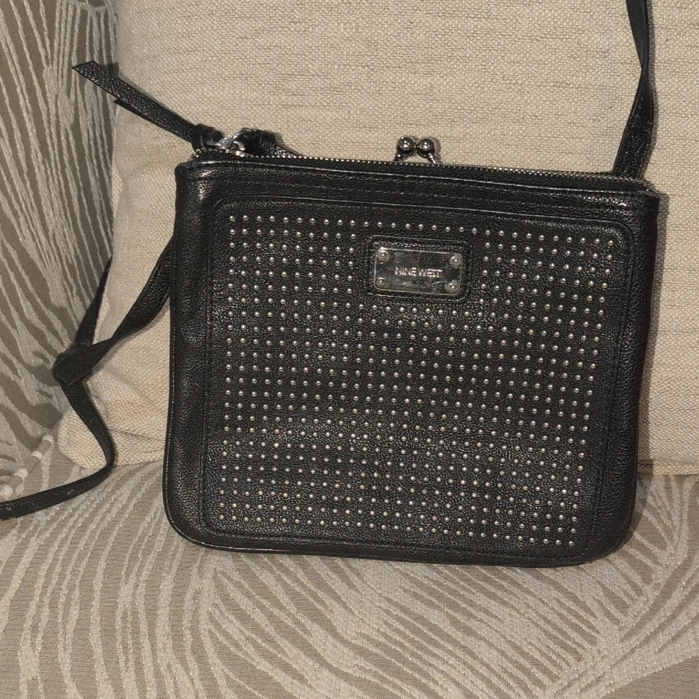 Nine West Black Studded Crossbody Bag